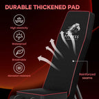 Fitnessapparatuur met een duurzaam, verdikt kussen, afgebeeld op een donkere achtergrond.