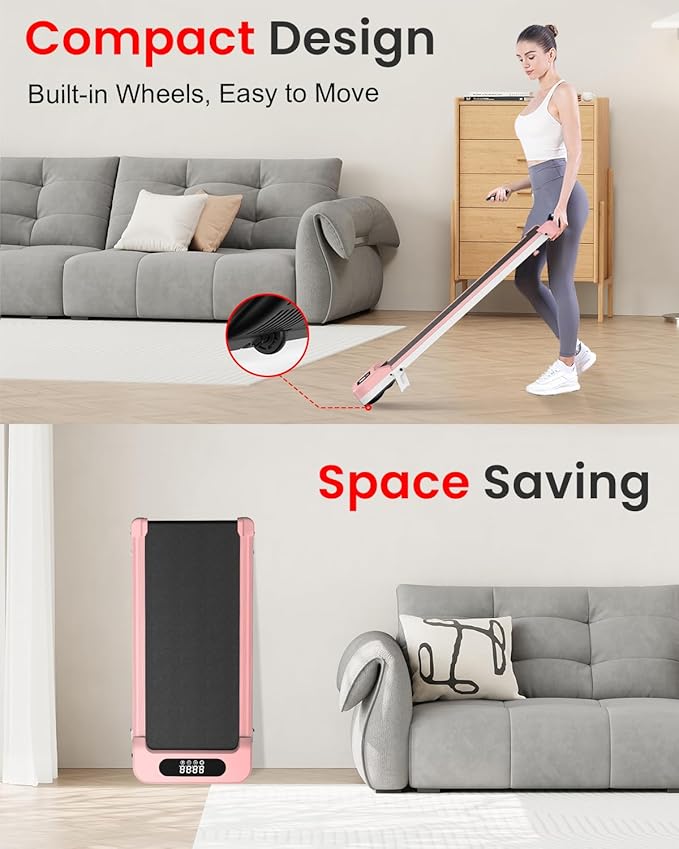 Vrouw gebruikt een ruimtebesparend apparaat in een woonkamer, waarbij tekst het compacte ontwerp en het gebruiksgemak benadrukt.