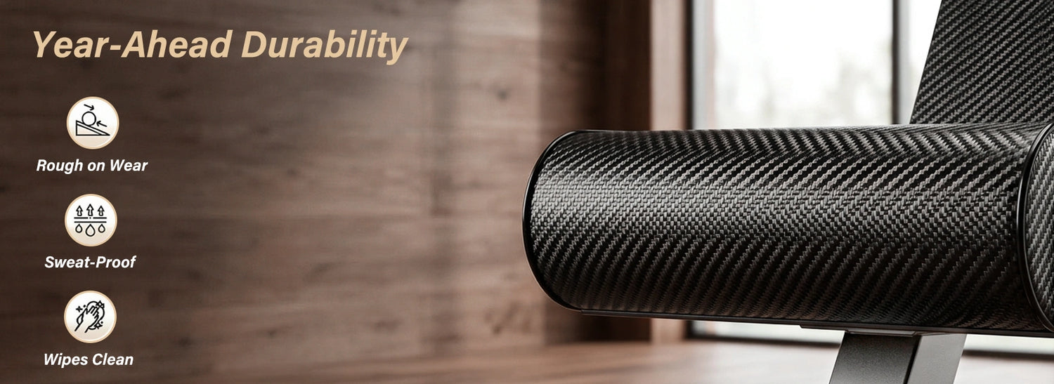 Fitvect onyx weight bench PU leather detail view 