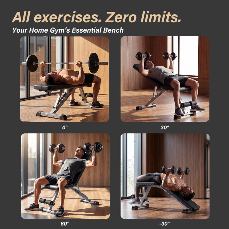 Fitvect onyx home gym weight bench with adjustable angles for various exercises.