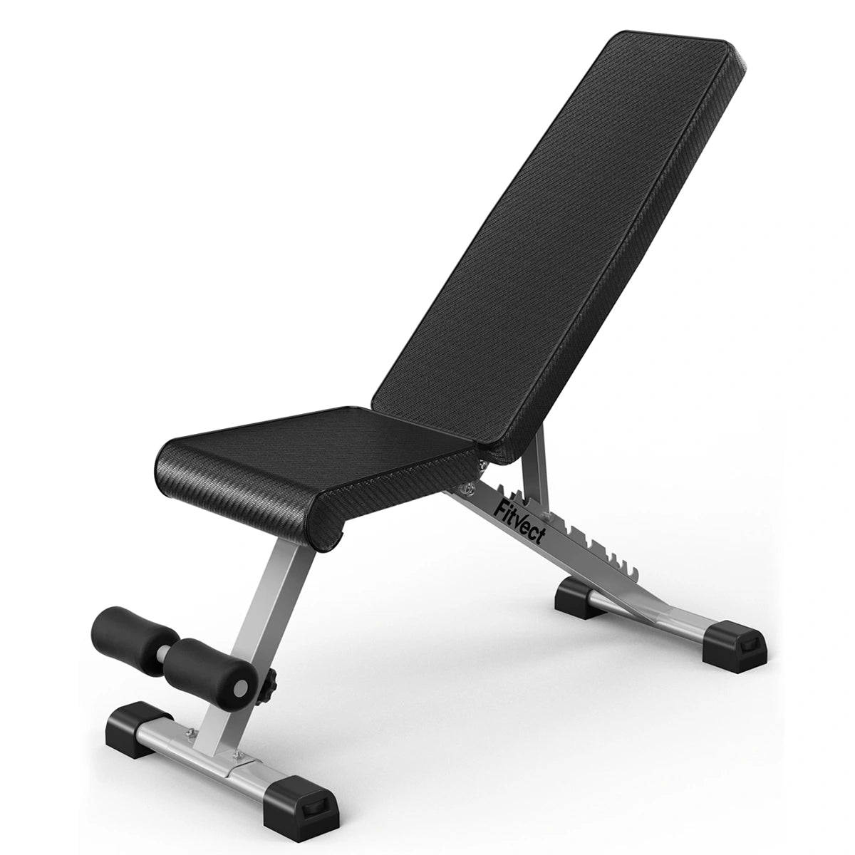 Fitvect onyx adjustable weight bench on a white background